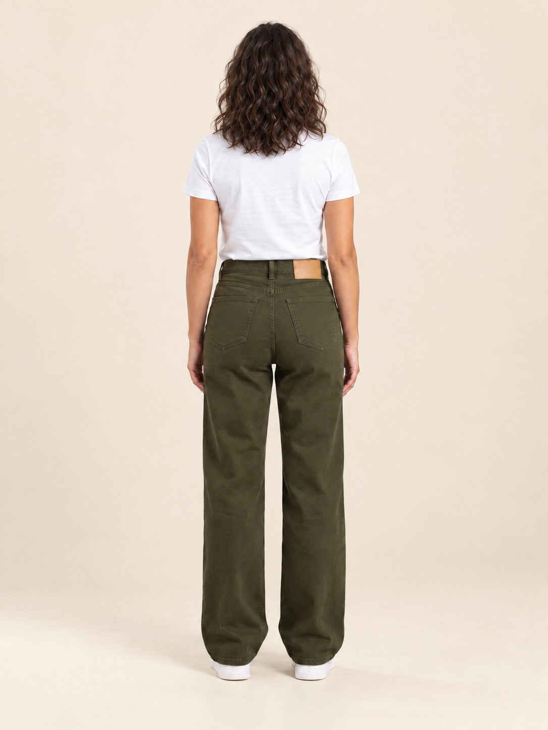 Olive Wide-Leg Jeans