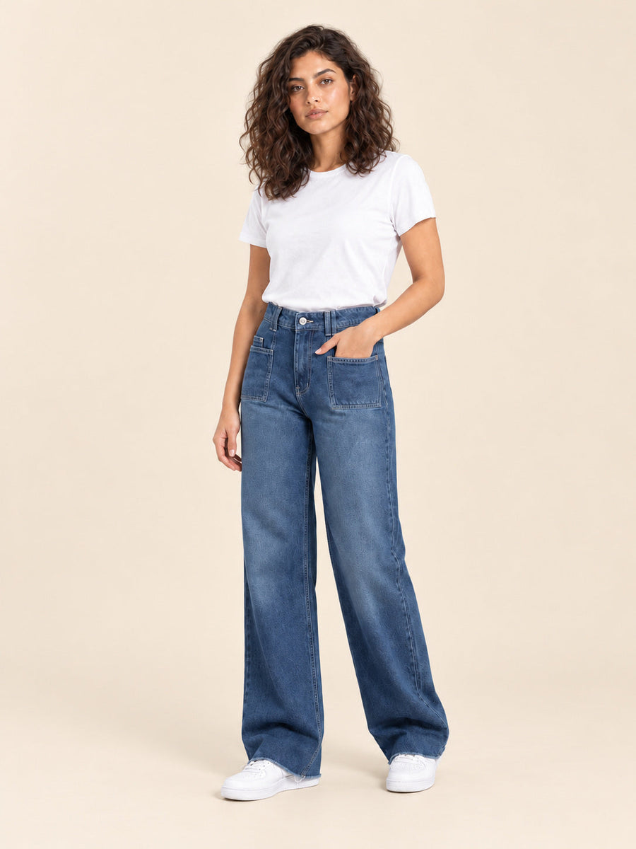 Wide-Leg Jeans — Dirty Blue